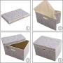 Prandom Large Stackable Storage Bins with Lids Fabric Decorative Storage Boxes Cubes Organizer Containers Baskets with Cover Handles Divider for Bedroom Closet Living Room 17.7x11.8x11.8 Inch 3 Pack