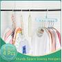 Clothes Hangers Space Saving 4 Packs Hanger Organizer Magic Space Saver Hangers Sturdy Plastic Cascading Hangers Smart Closet Organization for Home, College Dorm Room