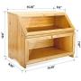 Double Layer Bread Boxes for Kitchen Large Bamboo Capacity Food Storage