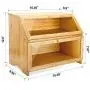 Double Layer Bread Boxes for Kitchen Large Bamboo Capacity Food Storage Double Layer Bread Boxes for Kitchen Large Bamboo Capacity Food Storage