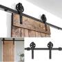 FEMOR 6.6 FT Heavy Duty Single Rail Sliding Barn Door Hardware Kit, Super Smoothly and Quietly, Simple and Easy to Install, Fit 36"-40" Wide DoorPanel(Big Wheel Industrial Hangers)