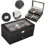 Leather 12 Piece Eyeglasses Storage and Sunglass Glasses Display Drawer Lockable Case Storage Boxes Organizer Black Leather 12 Piece Eyeglasses Storage and Sunglass Glasses Display Drawer Lockable Case Storage Boxes Organizer Black
