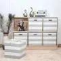 Posprica Storage Bins Storage Cubes, 13×13 Fabric Storage Boxes Foldable Baskets Containers Drawers for Nurseries,Offices,Closets,Home Décor - 4pcs,Grey-White Striped Posprica Storage Bins Storage Cubes, 13×13 Fabric Storage Boxes Foldable Baskets Containers Drawers for Nurseries,Offices,Closets,Home Décor - 4pcs,Grey-White Striped