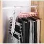 2pcs Random Color Pants Hangers Holders Multifunction Trousers Hanger Tie Scarfs Belt Towel Non-Slip Magic Hanger Storage Rack Clothes Hanger