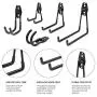 Seway Utility Garage Hooks, U Hook for Garage Storage Hanging Heavy Duty Iron Hook Tools Holder, Wall Mount Garage Hanger with Anti-Slip Coating Black Bicycle Hanger Rack