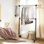 Tangkula Rolling Garment Rack, Clothes Racks Organizer, Adjustable Double Rod Garment Rack Clothes Hanger Stand Organizer