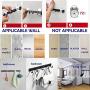 Coat Hooks Wall Hooks for Hanging Coats Towel Hooks for Bathroom Wall Adhesive Coat Rack Wall Mount Black