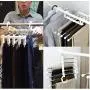 5pcs Color Random 5 in 1 Pant Rack Shelves Stainless Steel Clothes Hangers Multi-Functional Wardrobe Magic Hanger