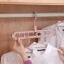 Casemall 4 PCS Space Saving Hangers, Multi-Functional 9 in 1 Magic Clothes Hangers Closet Organizer, Foldable Space Saving Hangers