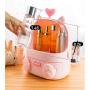 Sooyee Cat Shape Makeup Organizer, Modern Jewelry and Cosmetic Storage Display Boxes with Heart Shaped Handle, Waterproof Dustproof Design Great for Bathroom, Dresser, Vanity and Countertop (Pink)