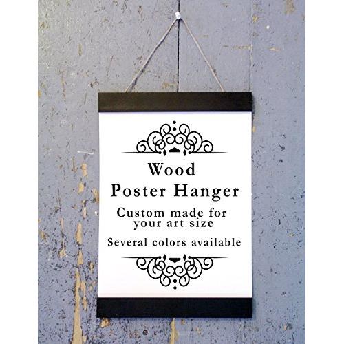 Black Wood Poster Hanger, Custom size Art Hanger, poster frame, picture hanger, Black Wood, Handmade Frame