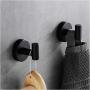 POKIM Matte Black Towel Hook Stainless Steel Bathroom Rustproof Clothes Towel Robe Hook Wall Mounted，Toilet Kitchen Heavy Duty Door Hanger（ 2 Pack ）