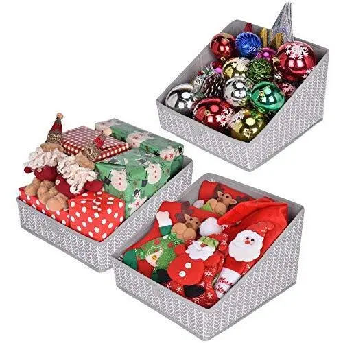 GRANNY SAYS Open Storage Bins, Trapezoid Storage Box, Closet Shelf Storage Bins, Gray/White, 3-Pack GRANNY SAYS Open Storage Bins, Trapezoid Storage Box, Closet Shelf Storage Bins, Gray/White, 3-Pack