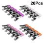Cabilock Clothes pin 20pcs Stainless Steel Clothes Pins Windproof Antiskid Metal Clothes Clips Clothes Drying Hanger Peg Clamp (Random Color)