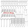 Pegboard Hooks Set, 72 Pcs Peg Board Organizer Assortment with Two 6 Ring Tool Holder, Including 52 Pcs Pegboard Hanger & 20 Pcs Peg Locks for 1/4” 1/8” Pegboard, Perfect for Garage Kitchen Workshop