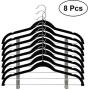 8pcs Velvet Clothes Hangers Premium Non-Slip Clothes Hangers with Clips for Dress Jackets Coats Clothes Pants