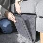 Upgraded Thick Bedside Caddy with 5 Pockets, Felt Hanging Storage Organizer, Bed Sofa Side Hanger Holder Bag for Dorm TV Remote Control, Phones, Magazines, Tablets(Grey)