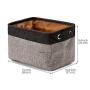 EZOWare Set of 3 Large Canvas Fabric Tweed Storage Organizer Cube Set W/Handles for Nursery Kids Toddlers Home and Office - 15 L x 10.5 W x 9.4 H -Black/Gray