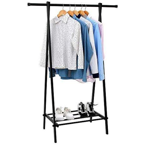 Cypressshop Portable Garment Rack Heavy Duty Metal Cloth Rail Shelf Hanger Hanging Rail Rack Entryway Hallway Rack Storage Organizer Shelving Unit Metal Frame Bedroom Dorm Home Furniture