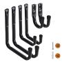 Heavy Duty Garage Hooks and Hangers Organizer - Wall Mount Garage Hanging Storage Utility Hooks for Ladders, Bike and Tools Black 6 Pack (Black Hook)