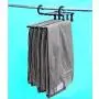 difftyle Multifunction Stainless Steel Magic Trousers Hanger Clothes Drying Racks Pants Closet Cabide (Black)