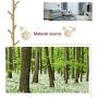 Leaf2you Wooden Coat Rack, Free Standing Coat Tree 8-Hooks Solid Wood Hall Tree Rack Hat Hanger Clothes Rack with Round Base for Purse Scarves Handbags Umbrella, 70H【Ship from USA】 (Khaki)