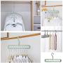Magic Clothes Hanger, Hanger Slip Rotation, Sliding Folding Hanger, Hanger Space-Saving Storage Closet with Adult/Child Standard Plastic Hanger Hole 9