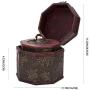 Vintage Style Embossed Flower Pattern Wooden Octagon Jewelry Treasure Boxes Storage Organizer Trinket Keepsake Chest Set of 2