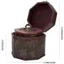 Vintage Style Embossed Flower Pattern Wooden Octagon Jewelry Treasure Boxes Storage Organizer Trinket Keepsake Chest Set of 2