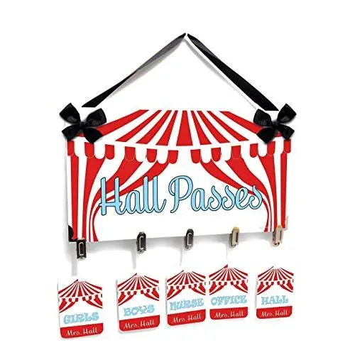 Customized Circus Tent Design School Hall Passe with Hanger Clip