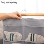 2 Pack Closet Hanging Organizer with 30 Mesh Pockets & Rotating Metal Hanger,Dual Sided Wall Shelf Wardrobe Storage Bags,Oxford Cloth Space Saver Bag for Bra Underwear Underpants Socks by HIN