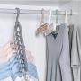 10pcs Creative 3D Space Saving Hanger Magic Clothes Hanger 9Hole Towel Hook Closet Organizer Storage Rack Color Random