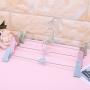 Milue 10Pcs Home Adjustable Stand Clip Clothes Pants Skirt Hanger Antiskid Drying Rack (Pink)