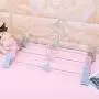Milue 10Pcs Home Adjustable Stand Clip Clothes Pants Skirt Hanger Antiskid Drying Rack (Pink)
