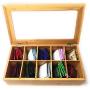 Bamboo Tea Storage Boxes Tea Bag Organizer or Kitchen Condiment Holder Perfect for Tea Lovers Countertop (14.5" x 8" x 4")