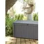 Keter Borneo 110 Gallon Resin Outdoor Storage Bench and Deck Boxes for Patio Furniture, Anthracite Keter Borneo 110 Gallon Resin Outdoor Storage Bench and Deck Boxes for Patio Furniture, Anthracite