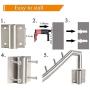 FJSM Wall Mounted Clothes Drying Rack 2 Pack Laundry Clothes Hanger Rack Hooks Stainless Steel Heavy Duty Clothes Hanger Rod with Swing Arm Towel Holder Closet Storage Organizer for Bath Bedrooms