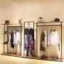 Industrial Pipe Clothing Rack With Wood Board Retro Heavy Duty Garment Rack Floor-Standing Hangers Clothes Shelves for Retail Store