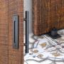 6ft Heavy Duty Sliding Barn Door Hardware Kit, 6ft Single Rail, Black, (Whole Set Includes 1x Pull Handle Set & 1x Floor Guide) Fit 36" Wide DoorPanel(Big Industrial Wheel Hanger) 6ft Heavy Duty Sliding Barn Door Hardware Kit, 6ft Single Rail, Black, (Whole Set Includes 1x Pull Handle Set & 1x Floor Guide) Fit 36" Wide DoorPanel(Big Industrial Wheel Hanger)