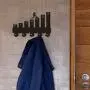 YAOJIA Fitness Theme Custom Silihouette Wooden Hanger Unique Gift Clothes Hat Key Hook/Coat Rack/Wall Hook Modern Home Decoration Wall Stickers Kitchen Bathroom Towel Hook,Black
