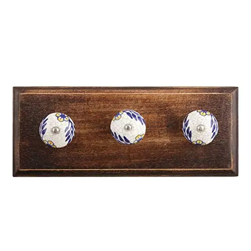 Indianshelf Handmade 1 Artistic Vintage Blue Wooden Leaf Crackle Key Hooks Holders/Key Hooks Wall Mounted Indianshelf Handmade 1 Artistic Vintage Blue Wooden Leaf Crackle Key Hooks Holders/Key Hooks Wall Mounted