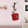 yazi Eco-Friendly Bamboo 6 Branches Wall Hanging Hooks Coat Rack Bag Clothes Hanger Vintage Brown