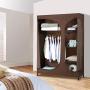 LANGRIA Heavy Duty Wire Shelving Garment Rack Clothes Rack, Portable Clothes Closet Wardrobe,Compact Zip Closet, Extra Large Wardrobe Storage Rack/Organizer, Hanging Rod,Capacity 420 lbs, Dark Brown