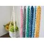 macrame plant hangers, indoor outdoor cotton wall hanging planter, yellow grey blue plant pot holder, boho chic cute style macrame plant hangers, indoor outdoor cotton wall hanging planter, yellow grey blue plant pot holder, boho chic cute style