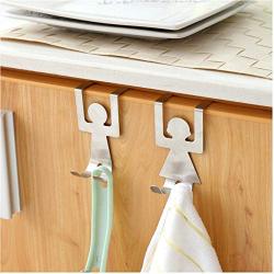 10Pcs Stainless Steel Lovers Shaped Hooks Kitchen Hanger Clothes Storage Rack