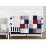 Sweet Jojo Designs Red and White Sports Boy Baby Nursery or Kids Room Small Fabric Toy Bin Storage Boxes Chest for Baseball Patch Collection