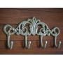 Farmhouse Style Entrance Hook Rack, Bathroom Towel Hanger, Sage Green or Pick Color, Handpainted Cast Iron