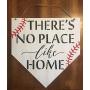 Baseball Home Plate Door Hanger, Theres No Place Like Home Baseball Wall Sign - Sports Decoration