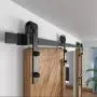 WINSOON 5-18FT Sliding Barn Wood Door Hardware Cabinet Closet Kit Antique Style for Double Doors Black Surface (7.5FT /90" 2 Doors Track Kit) WINSOON 5-18FT Sliding Barn Wood Door Hardware Cabinet Closet Kit Antique Style for Double Doors Black Surface (7.5FT /90" 2 Doors Track Kit)