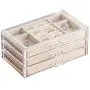 HerFav Jewelry Boxes for Women with 3 Drawers, Velvet Jewelry Organizer for Earring Bangle Bracelet Necklace and Rings Storage Clear Acrylic Jewelry case HerFav Jewelry Boxes for Women with 3 Drawers, Velvet Jewelry Organizer for Earring Bangle Bracelet Necklace and Rings Storage Clear Acrylic Jewelry case